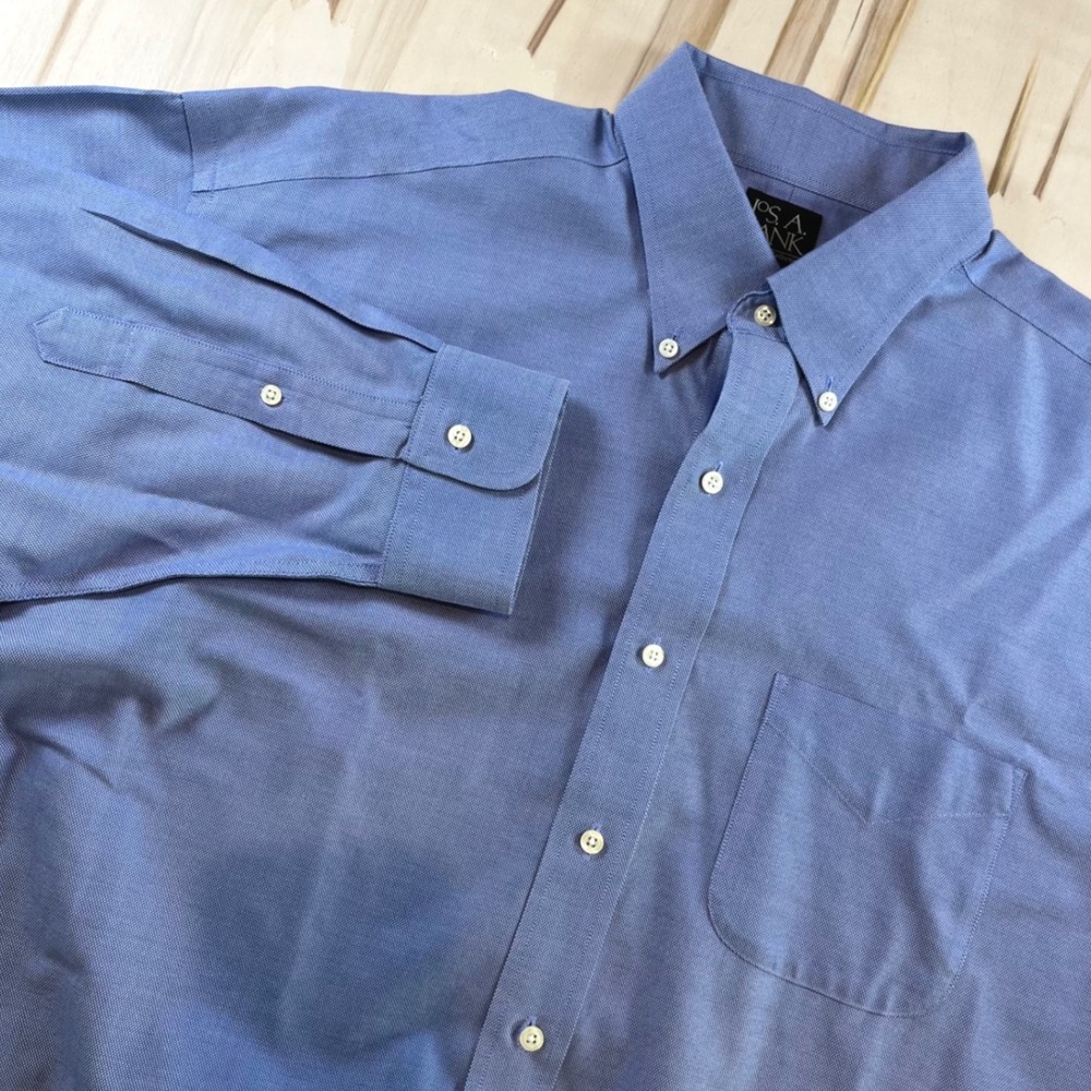 Jos. A. Bank Mens Traveler Button Down Blue Oxford Shirt 17-34‎ Cotton Classic